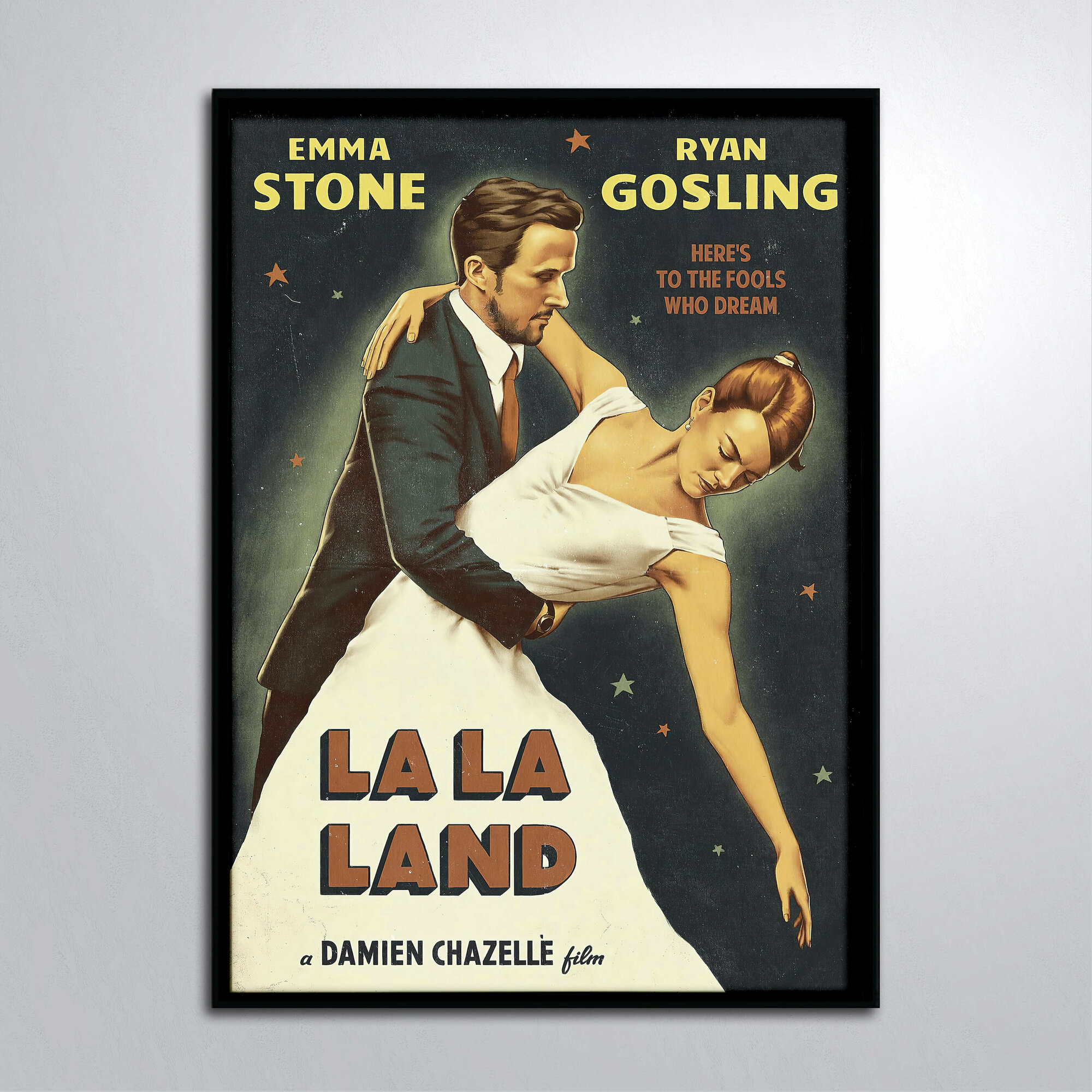 Постер в раме/Ла-Ла Ленд Винтаж картина La La Land