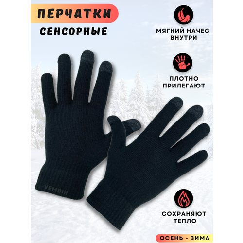 Перчатки Touch Vembir, мужские, женские, осенние, демисезонные, зимние, вязаные, теплые, шерстяные, сенсорные, для телефона