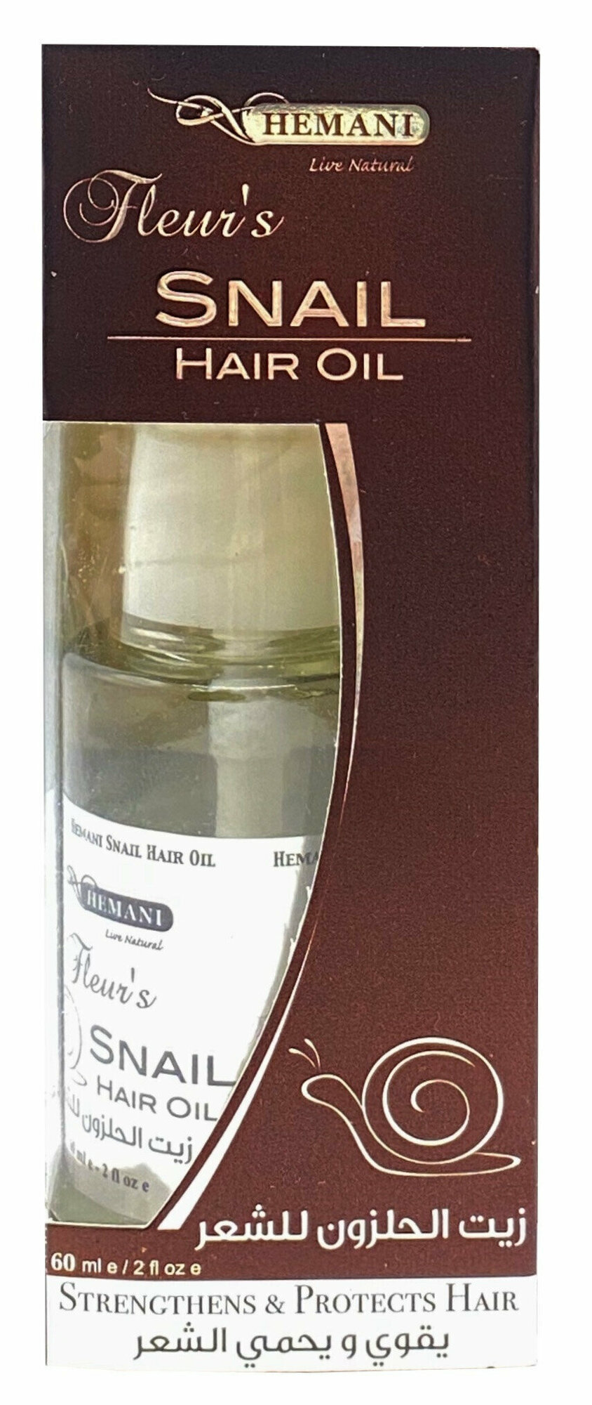 фото Hemani Fleur's Snail Масло для волос с улиткой 60 мл. Пакистан