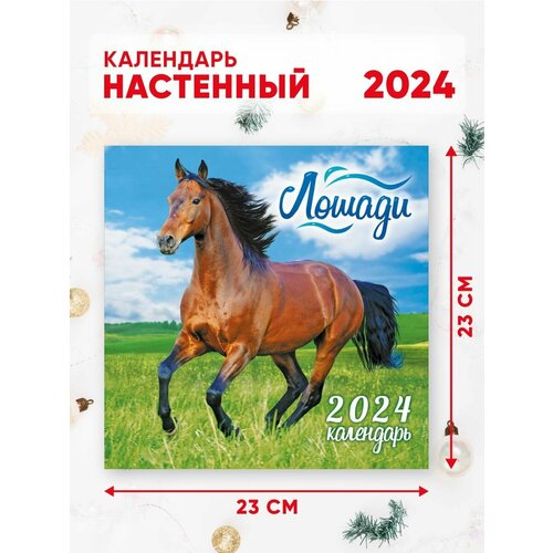 Календарь настенный перекидной 2024 г. 46*23 см Лошади