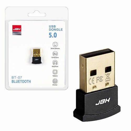 Адаптер Bluetooth 5.0 JBH BT-07 USB Dongle, беспроводной приемник-передатчик bluetooth usb адаптер noname jbh bt 09 белый