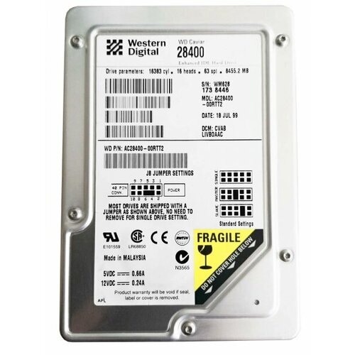 Жесткий диск Western Digital WD28400 84Gb 5400 IDE 35 HDD 228500₽