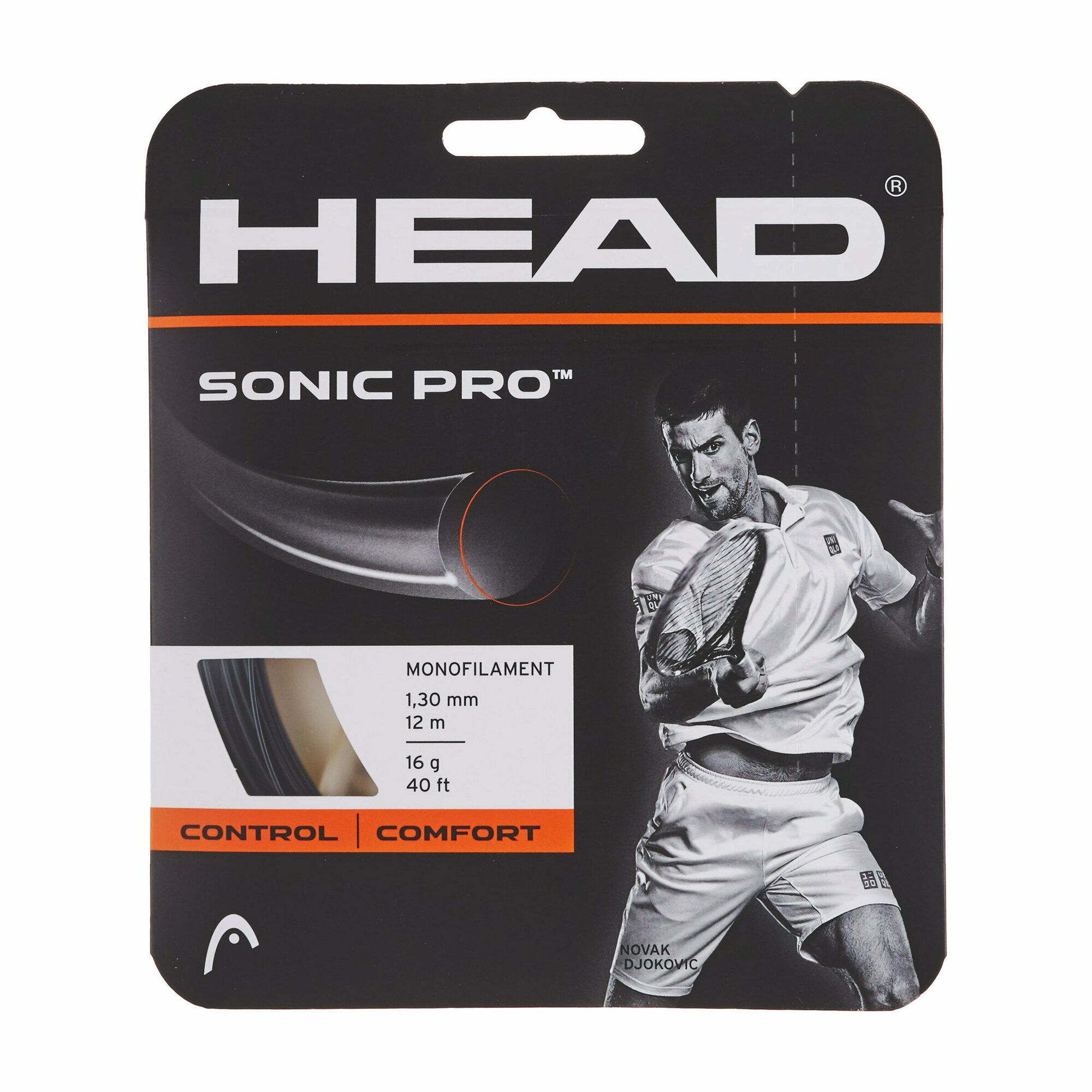 Струна для большого тенниса Head Sonic Pro, Черный - фото №1