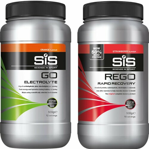 Восстановление SCIENCE IN SPORT (SiS) MIX500 ISOT+REGO 1 x 500 г, 1 x 500 г, Апельсин, Клубника