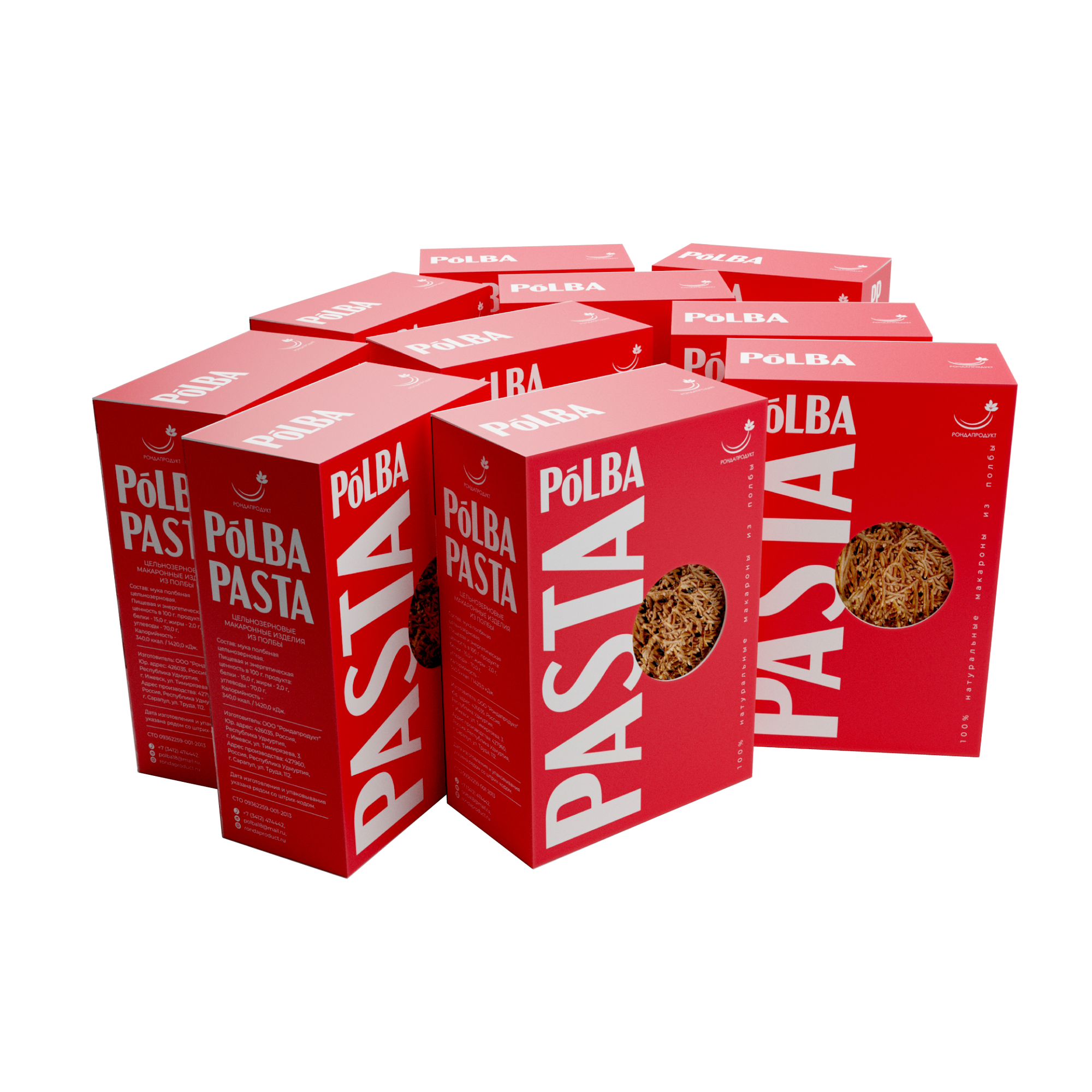 Макароны цельнозерновые вермишель из полбы Pasta 10 упаковок по 400 г, диетические продукты, Рондапродукт