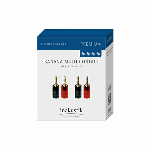 InAkustik Premium Banana Multi Contact BFA, set 4 pcs, 0081471 разъем банана inakustik 0081471 premium banana multi contact 4 set