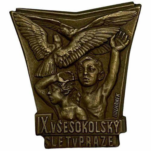 Знак IX слет организации Сокол в Праге Чехословакия 1932 г. марки чехословакия 1938 десятый слет соколов 2 штуки