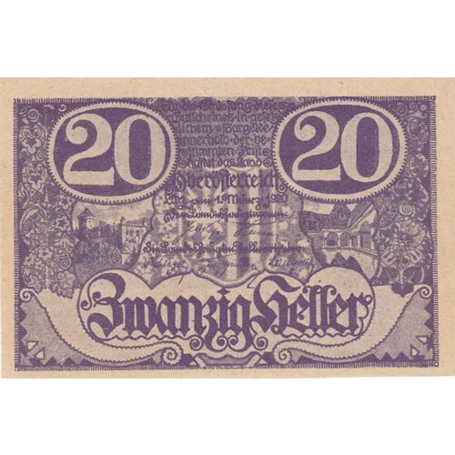 Австрия, Верхняя Австрия 20 геллеров 1920 г. (Вид 2) (№2) (2)