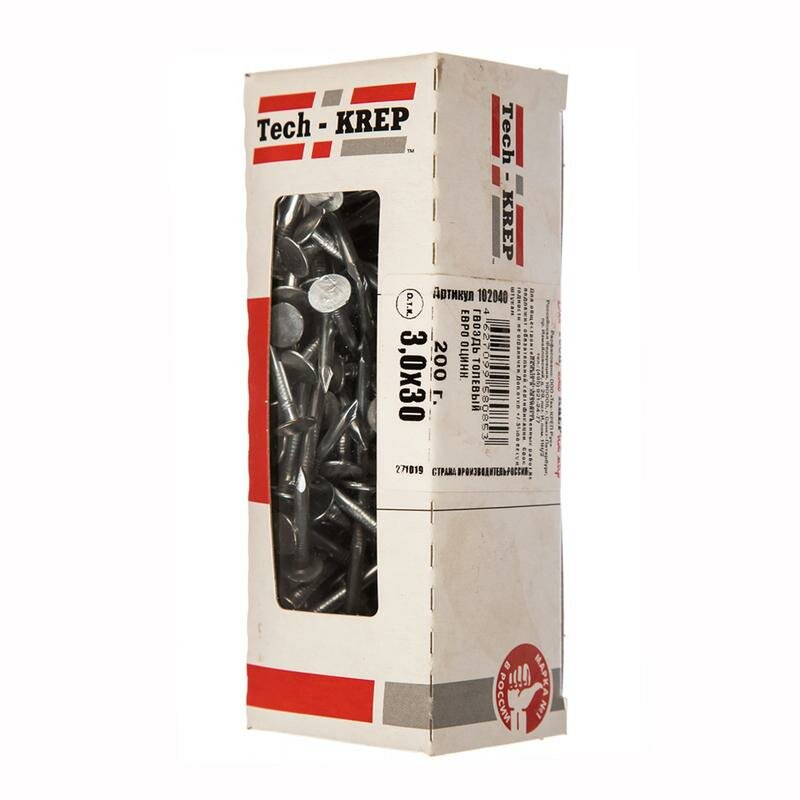 фото Гвоздь толевый евро 3.0х30 оцинк. (уп.0.2кг) Tech-KREP 102040