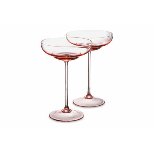 Набор бокалов для коктейля Klimchi Тени 160 мл, 2 шт, богемское стекло, розовый