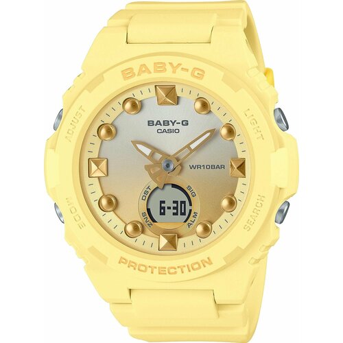 наручные часы casio baby g bga 320 9a желтый Наручные часы CASIO Baby-G BGA-320-9A, золотой, белый