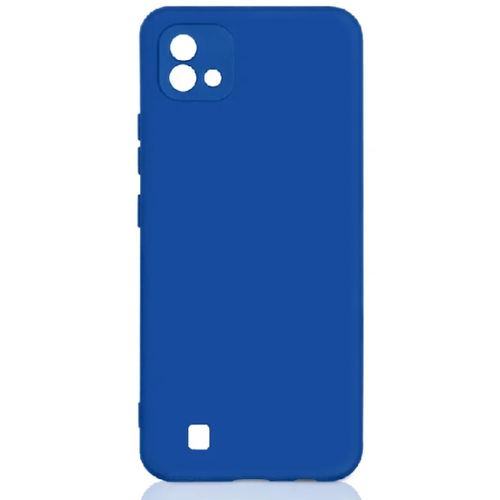 чехол с микрофиброй df для realme 6i silicone blue rmoriginal 03 Силиконовый чехол DF для Realme C20, rmOriginal-10, с микрофиброй, синий