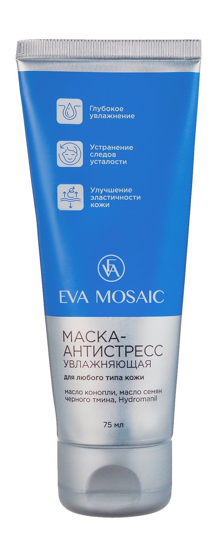 EVA MOSAIC Маска-антистресс увлажняющая для любого типа кожи, марка «Eva Mosaic», 75 мл, 4690595051370