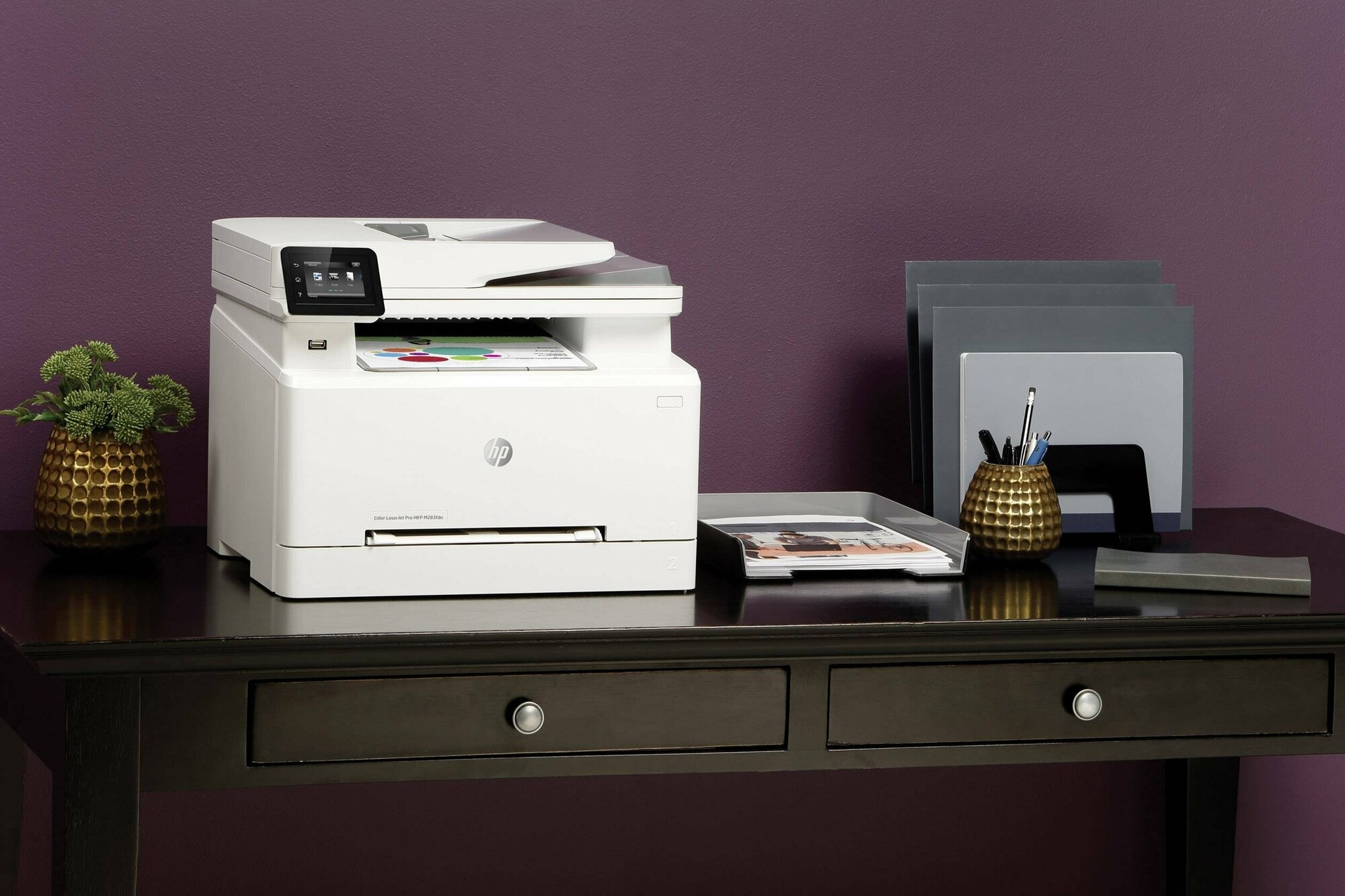 МФУ лазерный HP Color LaserJet Pro M283fdn, A4, цветной, лазерный, белый [7kw74a] - фото №16