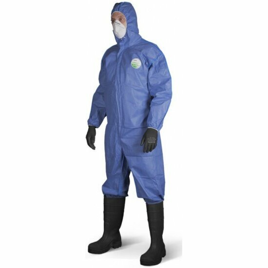 Комбинезон одноразовый защитный с капюшоном Lakeland SafeGard76 синий р-р XL (ESB428)