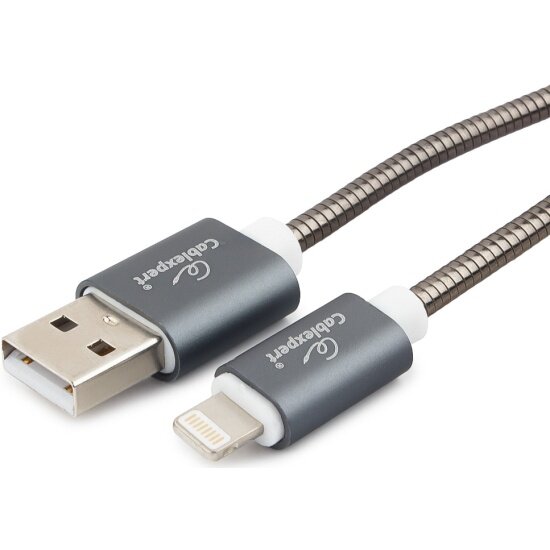 Кабель Cablexpert для Apple CC-G-APUSB02Gy-0.5M, AM/Lightning, серия Gold, 0.5м, титан