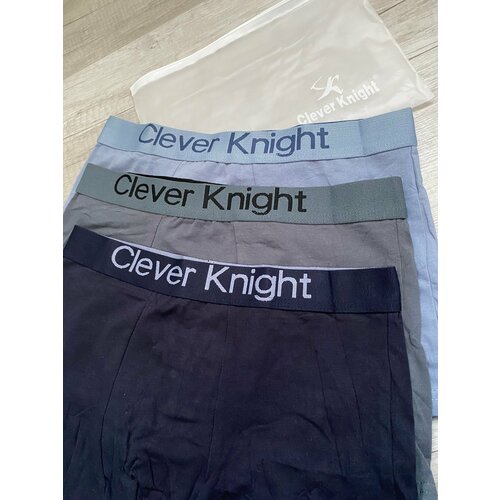 фото Трусы , 3 шт., размер 50-52, синий, серый, голубой нет бренда