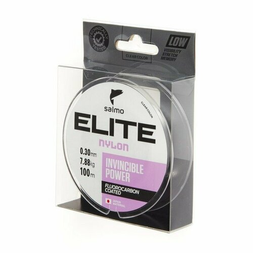фото Леска монофильная salmo elite fluoro coated nylon, диаметр 0.3 мм, тест 7.88 кг, 100 м, прозрачная (комплект из 3 шт)