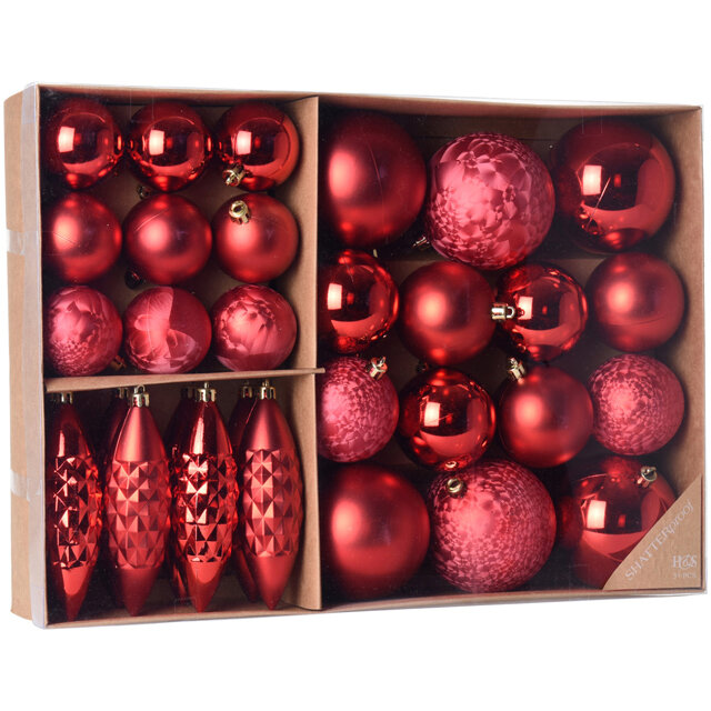 Koopman Набор пластиковых шаров Charmic - Рубиновый Джайв 5-12 см, 31 шт CAN207220
