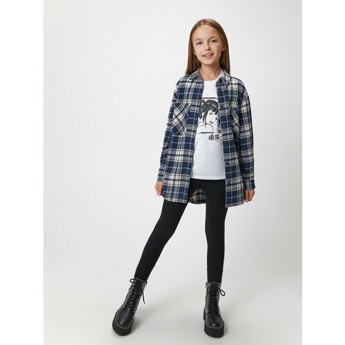 фото Рубашка acoola, размер 164, черный, бежевый