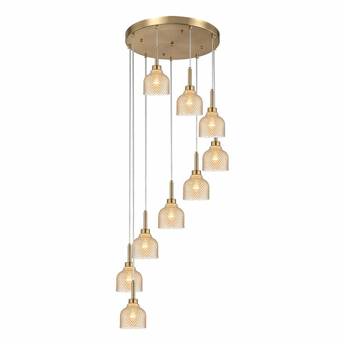 Люстра каскадная Indigo Caramella V000433 11039/9P Amber, Бронза, E27