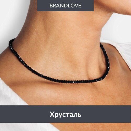 фото Колье shine, хрусталь, длина 38 см., черный bl jewelry