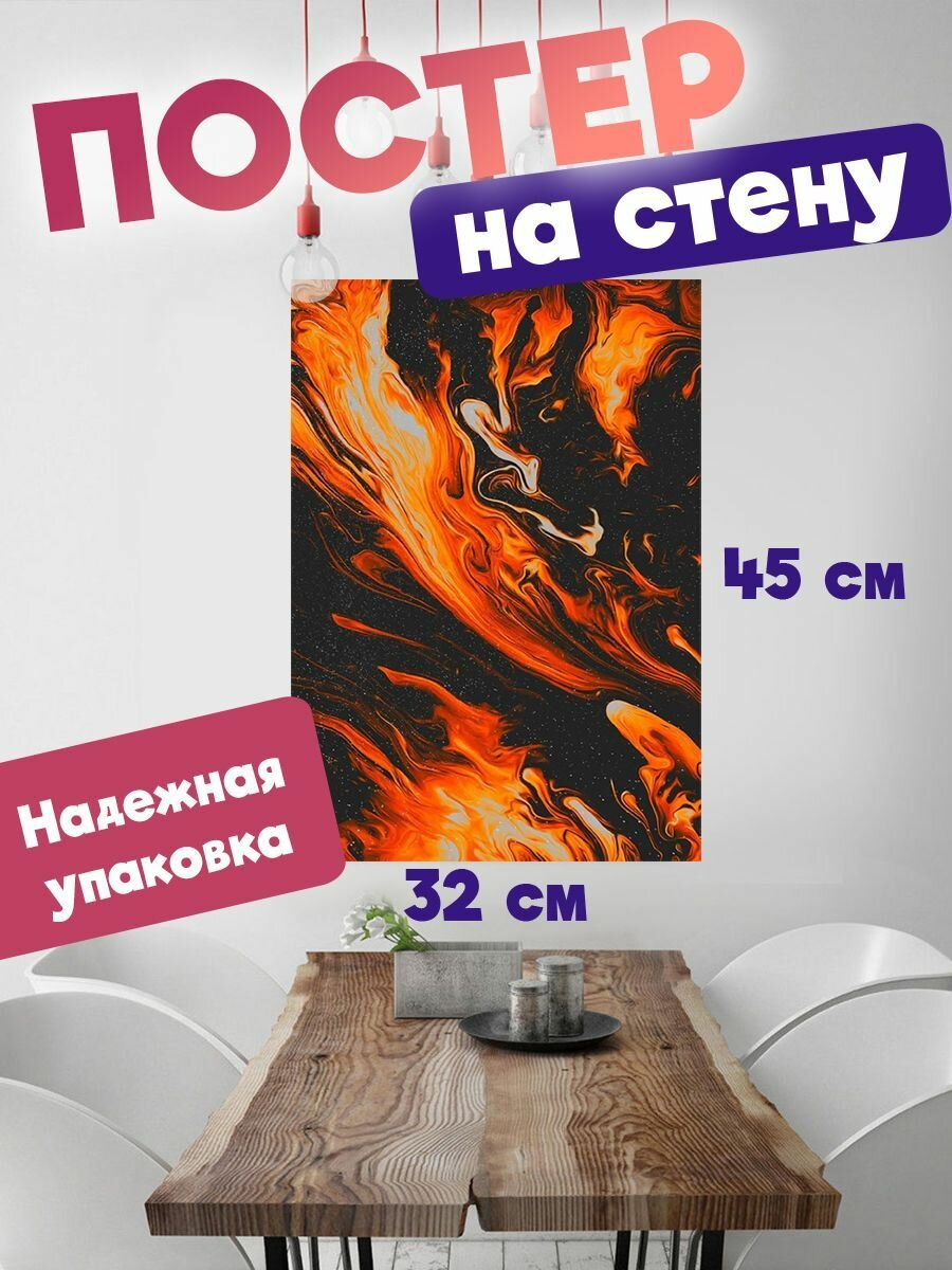 Плакат на стену 32х45 Эстетика огня