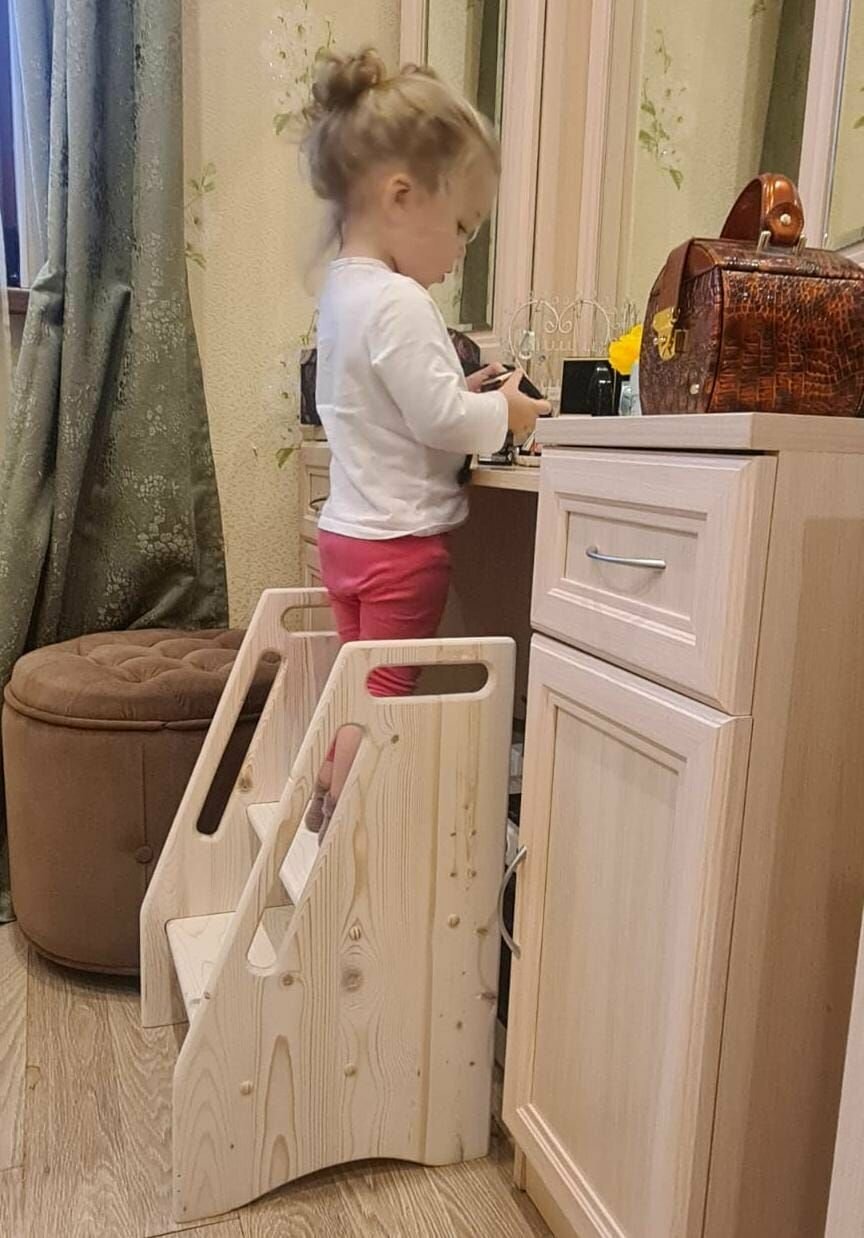 Детский табурет стремянка ступеньки для ванной кухни детской стульчик 2 ступеньки