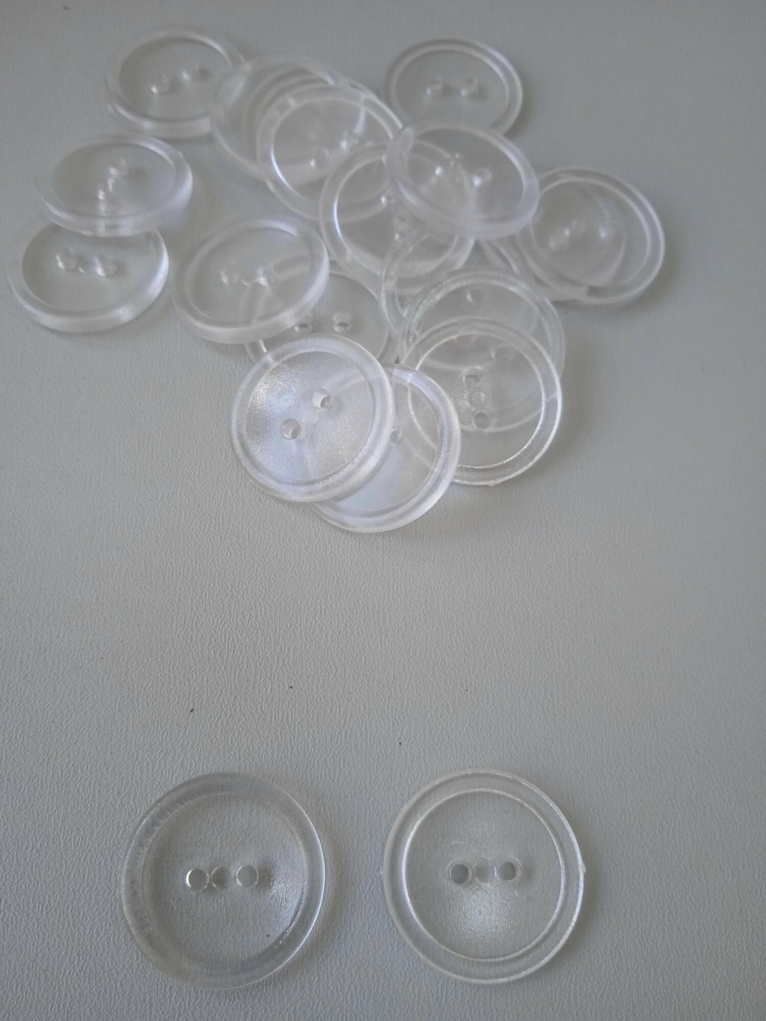 Пуговицы прозрачные, диаметр 20 мм, пластик, 10 шт.