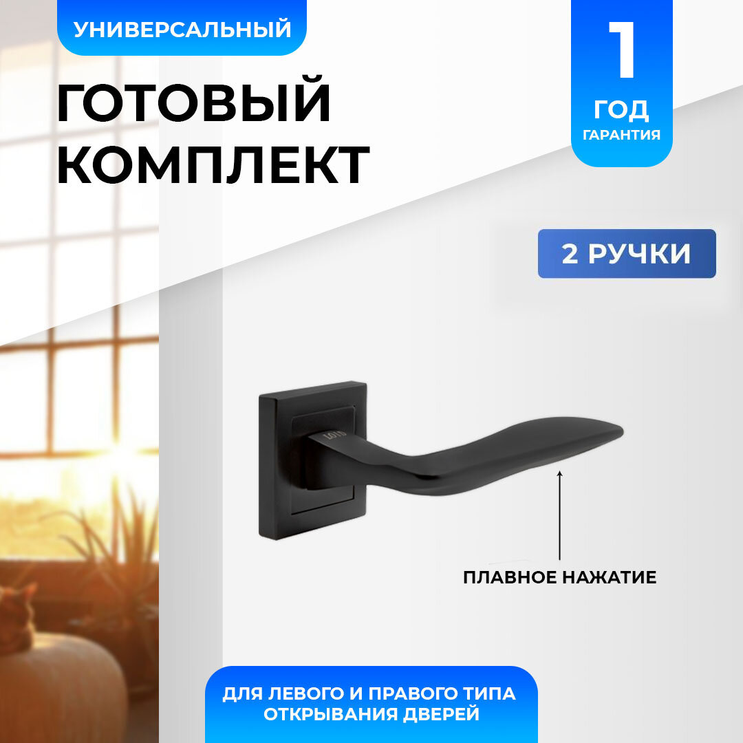 Ручка дверная межкомнатная (2 шт) Loid 420 BL черный матовый