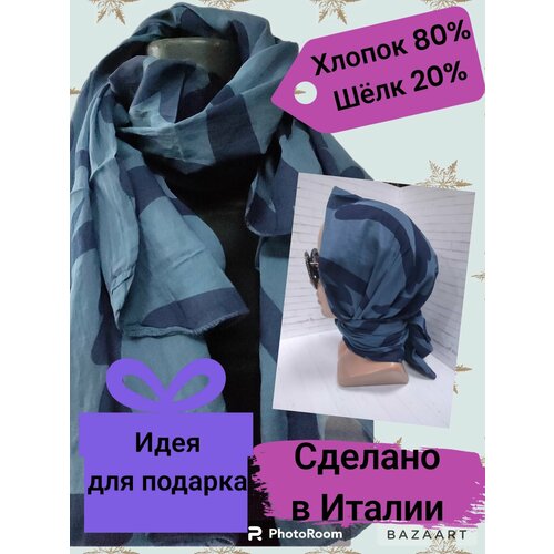 фото Шарф girandola,148х77 см, one size, синий