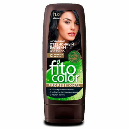 Fito косметик оттеночный бальзам для волос Fito Color Professional, тон Черный 1.0, 140 мл