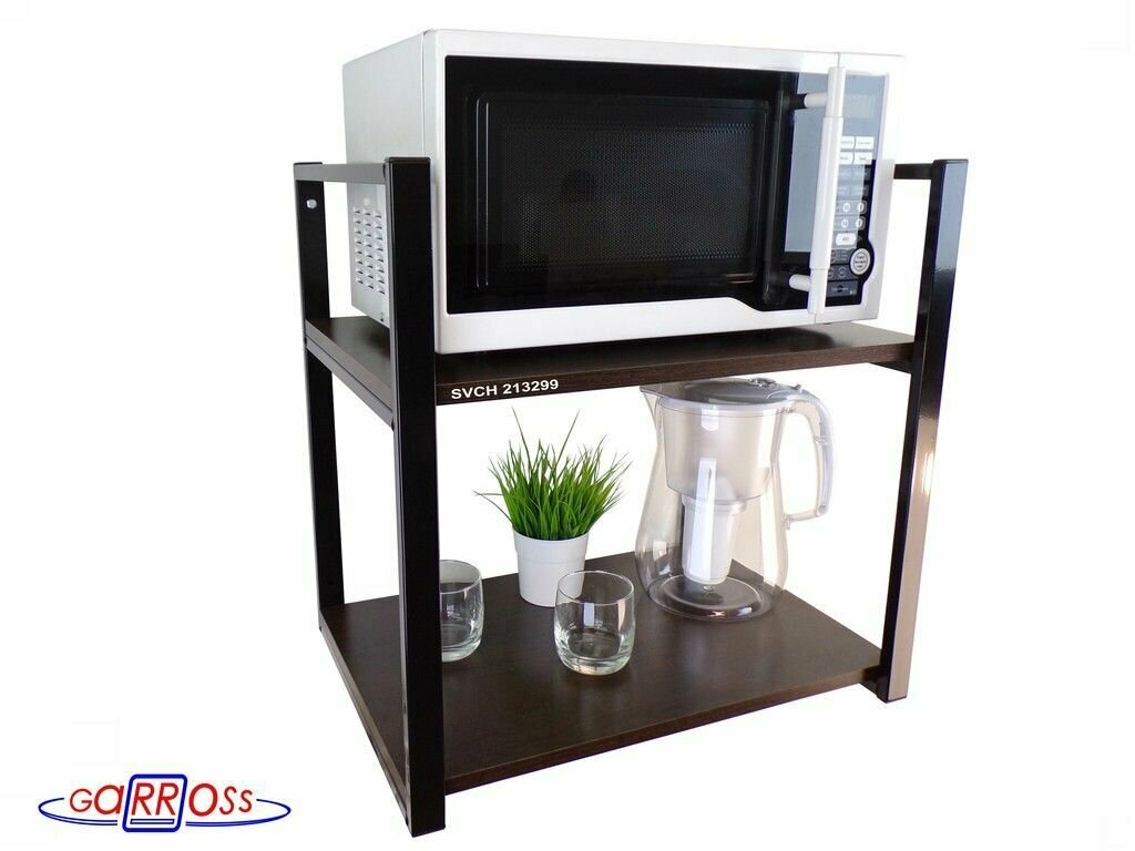 Кронштейн для микроволновки, высота 54 см, черный MAIMA 213299 две полки 35х60 см, венге