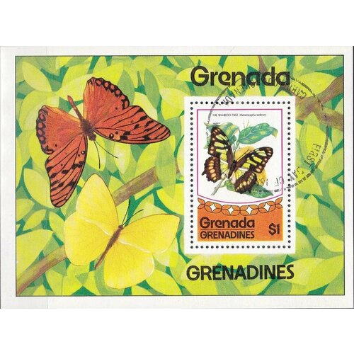 Почтовые марки Гренада 1975г. Бабочки Бабочки U гренада 1984г корабли блок