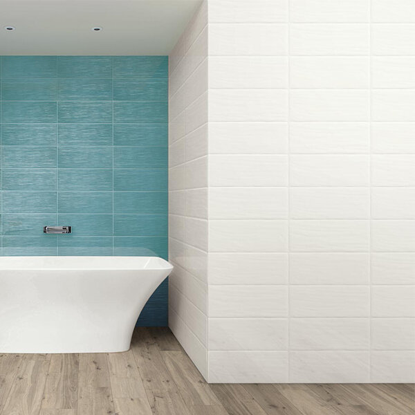 фото Керамическая плитка MARAZZI Cloud Ice M0HU 20x50, белая