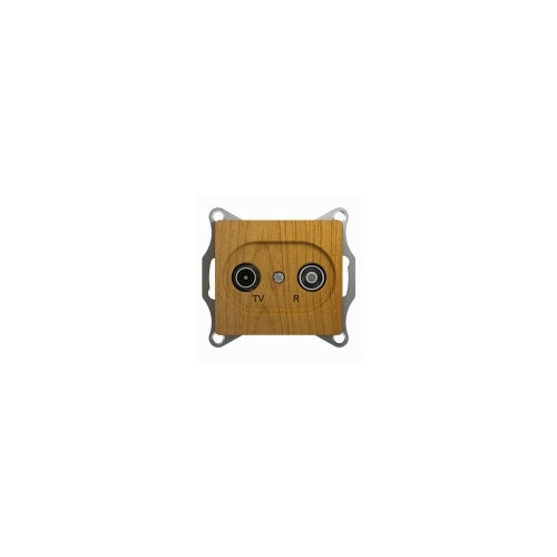Glossa GSL000595 Розетка телевизионная проходная (TV+Radio, под рамку, скрытая установка, дуб) Schneider Electric - фото №2