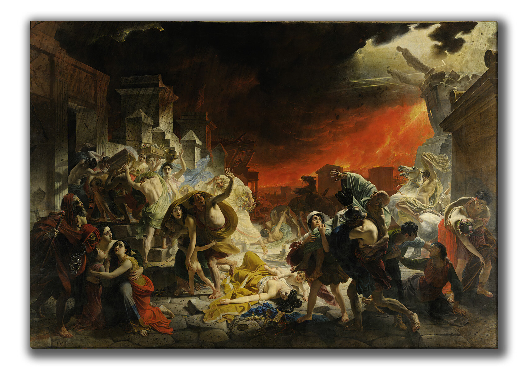 Картина для интерьера на холсте «Последний день Помпеи» Карл Брюллов 42х60 холст натянут на подрамник