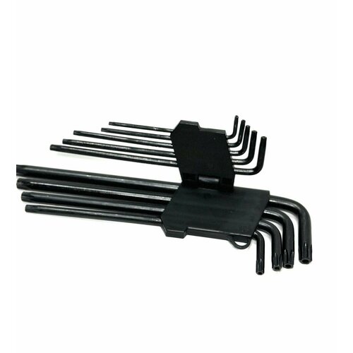 Набор ключей TORX, Г-образных звездочек torx 9 предметов, длина ключей 89-215 мм, черные