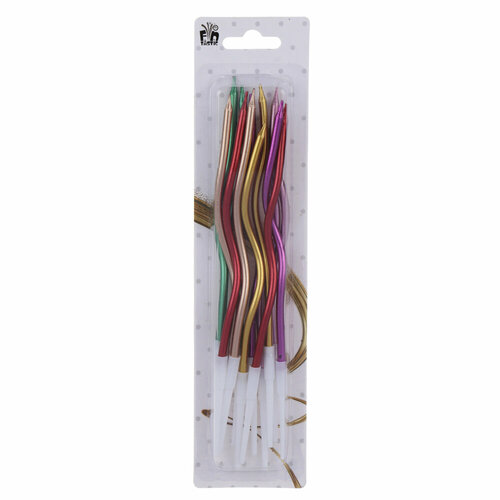 FNtastic Набор витых свечей для торта блеск 5х21 см 12 штук 1283₽