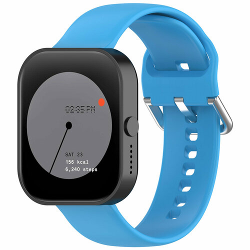 Силиконовый ремешок для CMF Watch Pro серебристая пряжка размер S небесно-голубой 301₽