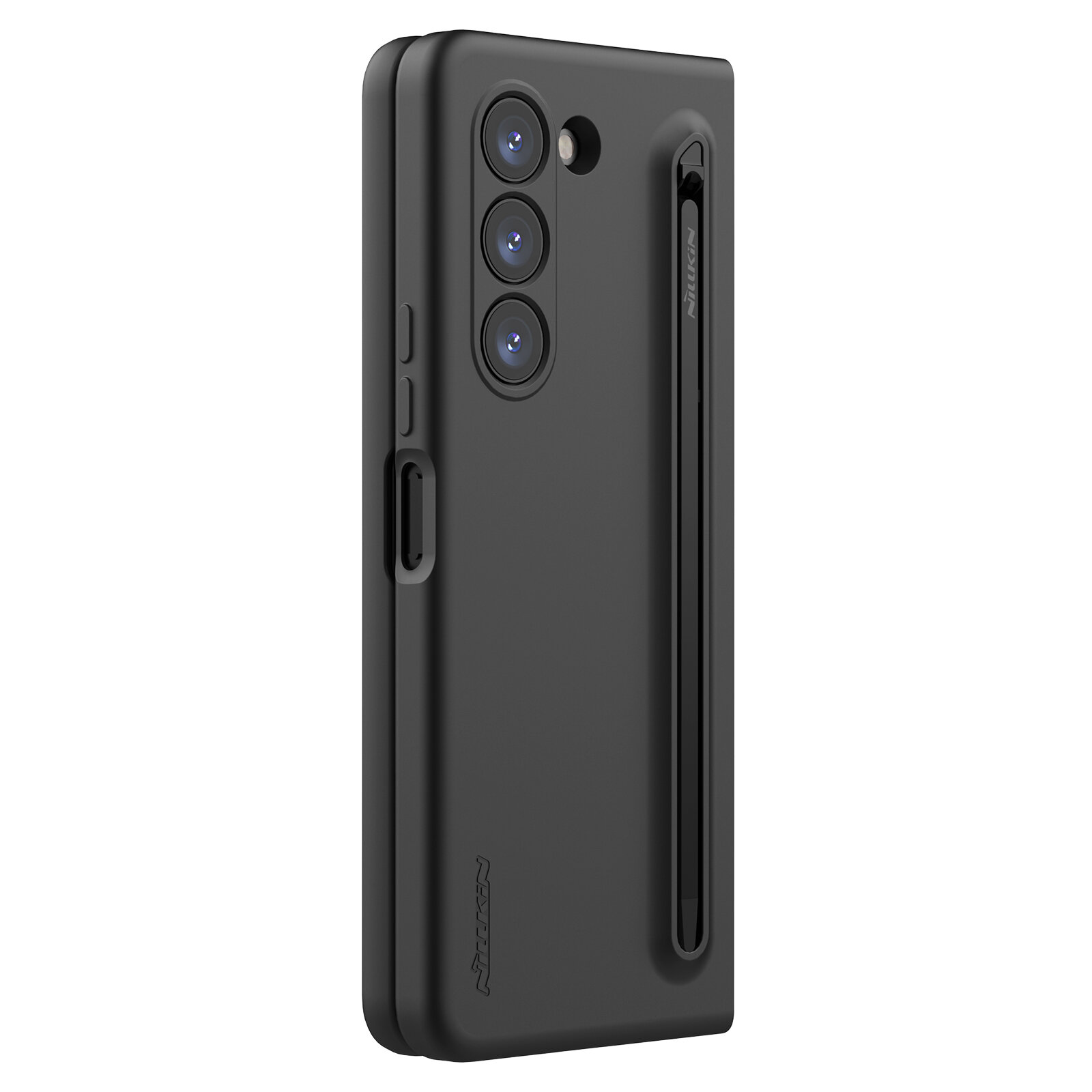 Чехол покрытый мягким жидким силиконом от Nillkin для Samsung Galaxy Z Fold 5, серия Flex Pure Fold Case (в комплекте съемное перо S Pen) — фото 1