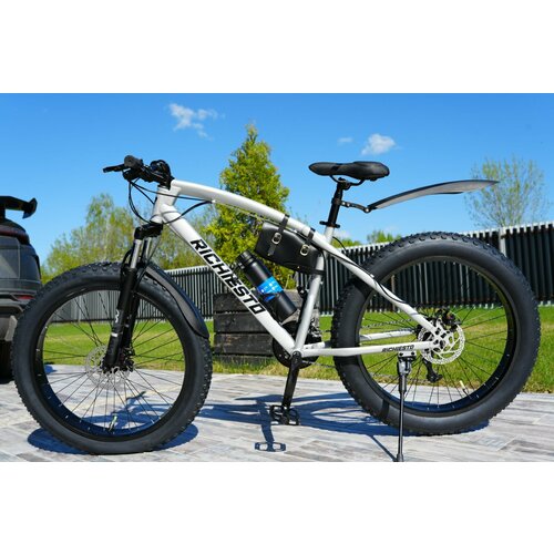 Велосипед фэтбайк Fatbike Richiesto 21s 26 Взрослый Подростковый Спортивный Вездеход Унисекс серый модель 2024 33100₽