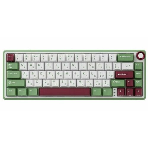 Компактная 65 механическая клавиатура Royal Kludge R65 - проводная 66 клавиш Gasket Mount Green Sand переключатели RK Chartreuse 501100₽