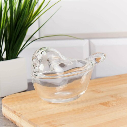 Икорница стеклянная с крышкой Птичка 80 мл 460₽