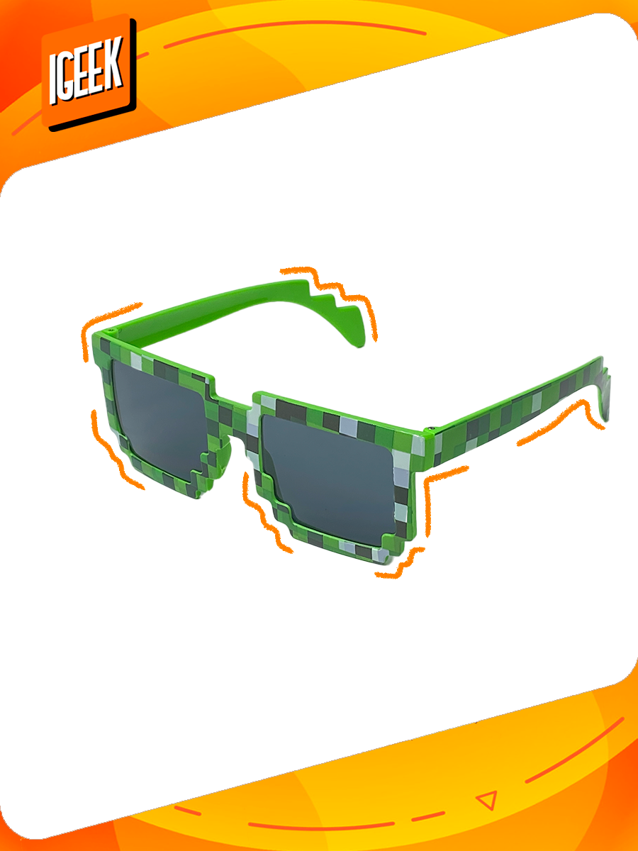 фото Солнцезащитные пиксельные очки Майнкрафт (зеленые)