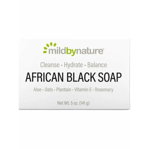 Африканское черное кусковое мыло с овсом и подорожником 141 г очищение и питание кожи 2046₽