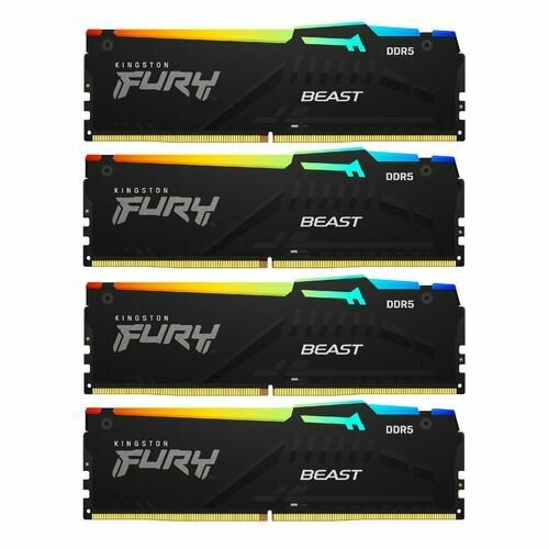 Оперативная память Kingston Fury Beast KF560C40BWAK4-64 DDR5 - 4x 16ГБ 6000МГц DIMM Ret 31566₽