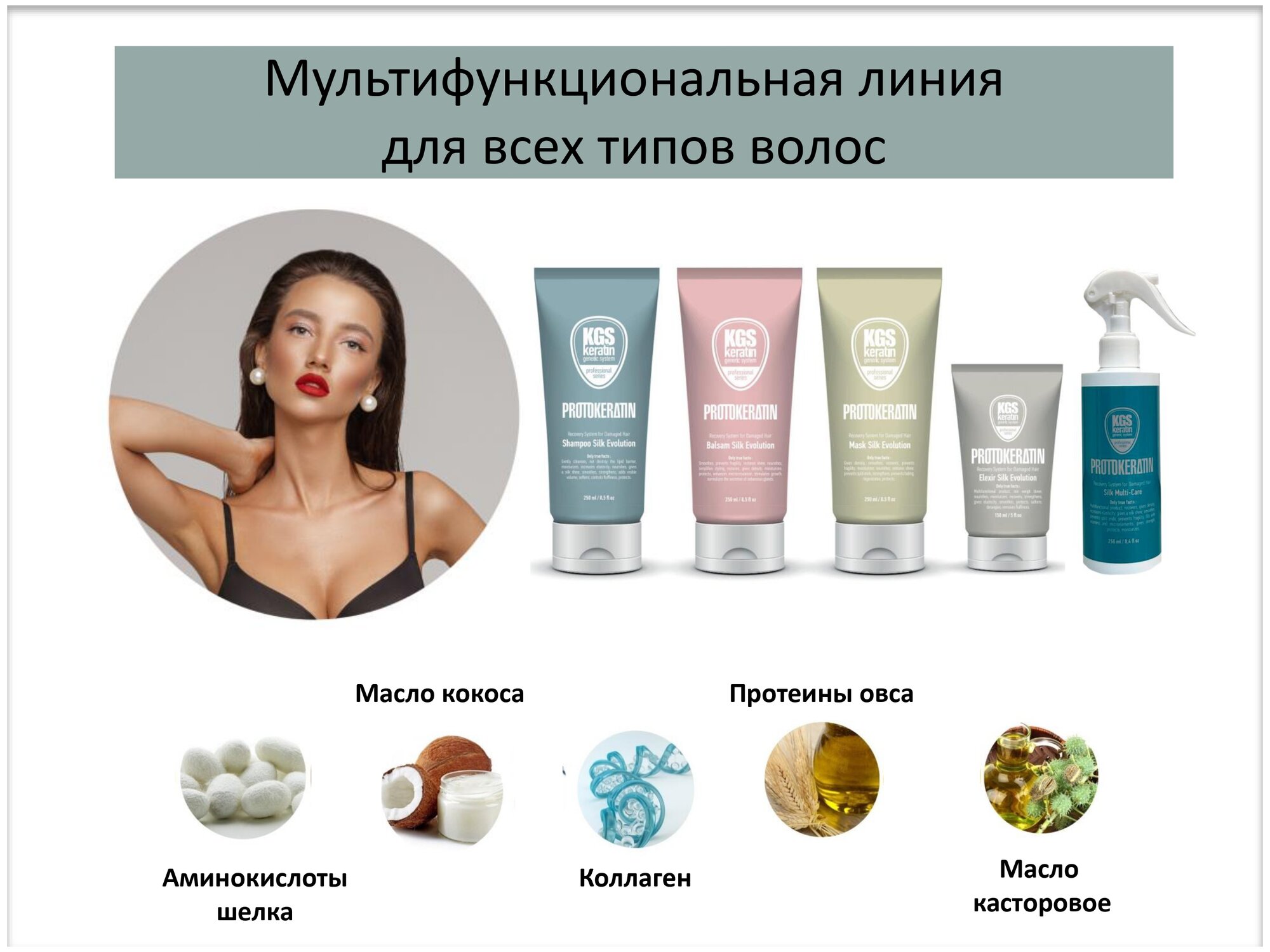 Эликсир с пептидами шелка для волос многофункциональный профессиональный, 150мл — фото 1