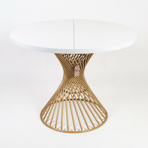 Стол кухонный торнадо круглый с белой столешницей диаметром 100см с раздвижным механизмом 62000₽