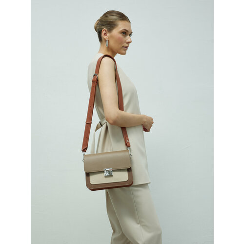 Сумка кросс-боди Afina фактура зернистая серый мультиколор черный 21140₽